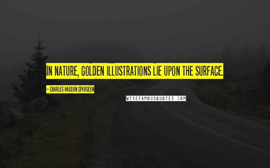 Charles Haddon Spurgeon Quotes: In nature, golden illustrations lie upon the surface.