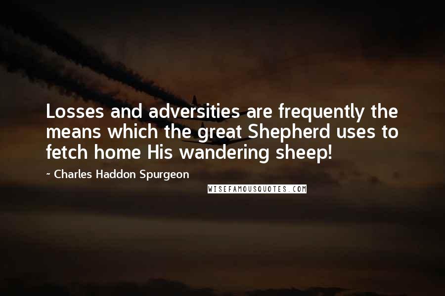 Charles Haddon Spurgeon Quotes: Losses and adversities are frequently the means which the great Shepherd uses to fetch home His wandering sheep!