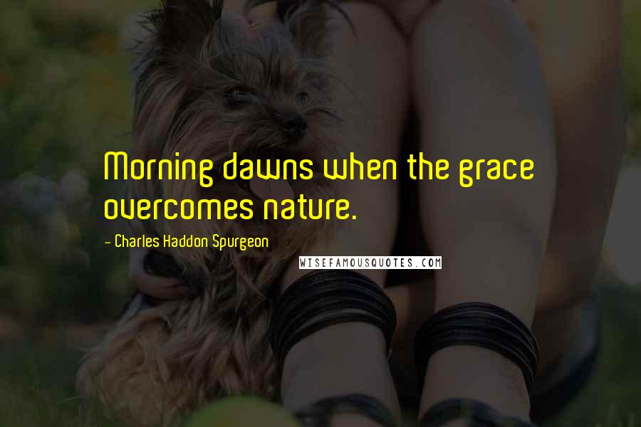 Charles Haddon Spurgeon Quotes: Morning dawns when the grace overcomes nature.