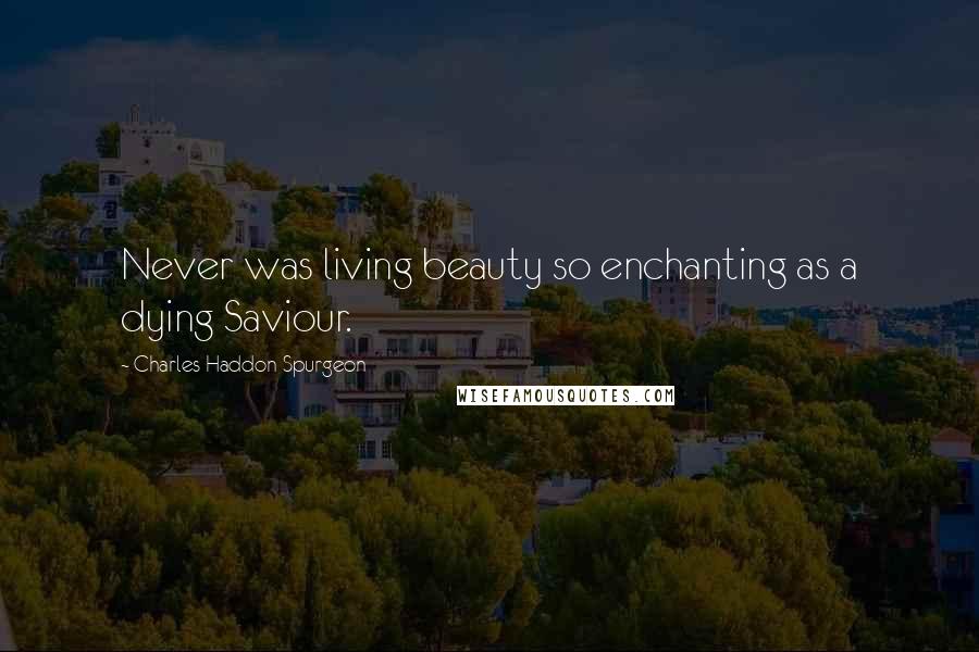 Charles Haddon Spurgeon Quotes: Never was living beauty so enchanting as a dying Saviour.