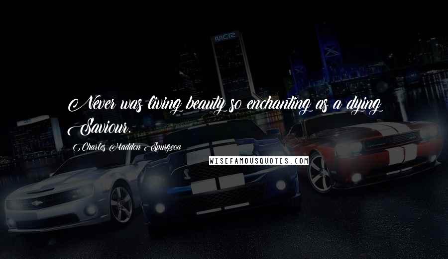 Charles Haddon Spurgeon Quotes: Never was living beauty so enchanting as a dying Saviour.