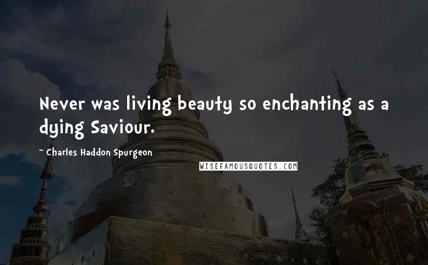Charles Haddon Spurgeon Quotes: Never was living beauty so enchanting as a dying Saviour.