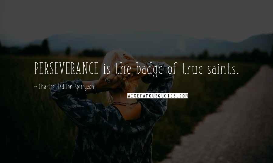 Charles Haddon Spurgeon Quotes: PERSEVERANCE is the badge of true saints.