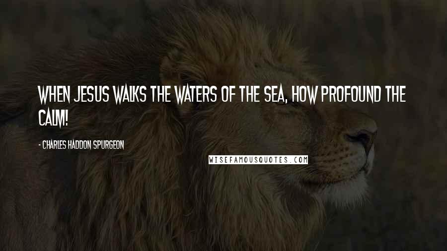 Charles Haddon Spurgeon Quotes: When Jesus walks the waters of the sea, how profound the calm!
