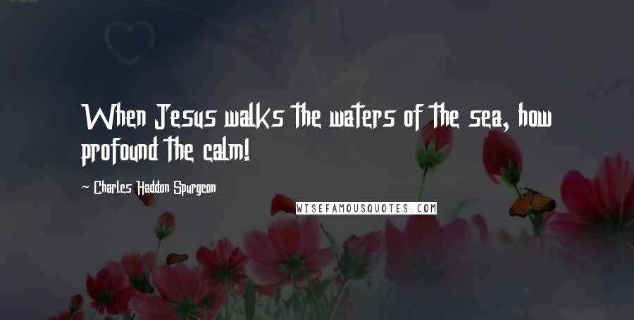 Charles Haddon Spurgeon Quotes: When Jesus walks the waters of the sea, how profound the calm!