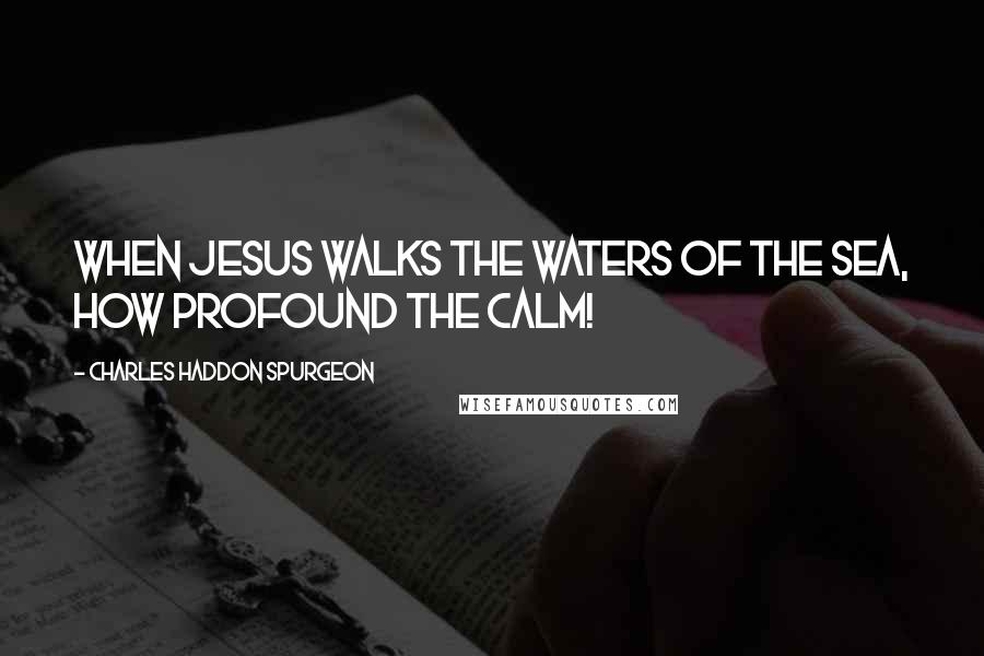 Charles Haddon Spurgeon Quotes: When Jesus walks the waters of the sea, how profound the calm!