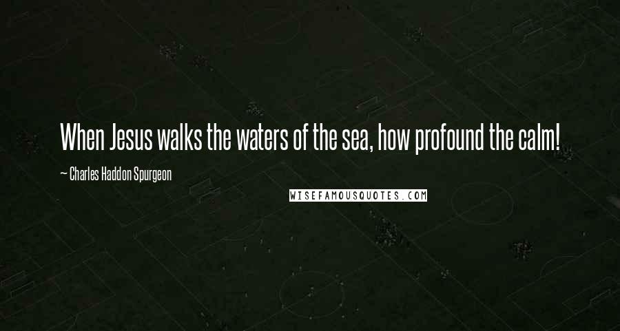 Charles Haddon Spurgeon Quotes: When Jesus walks the waters of the sea, how profound the calm!