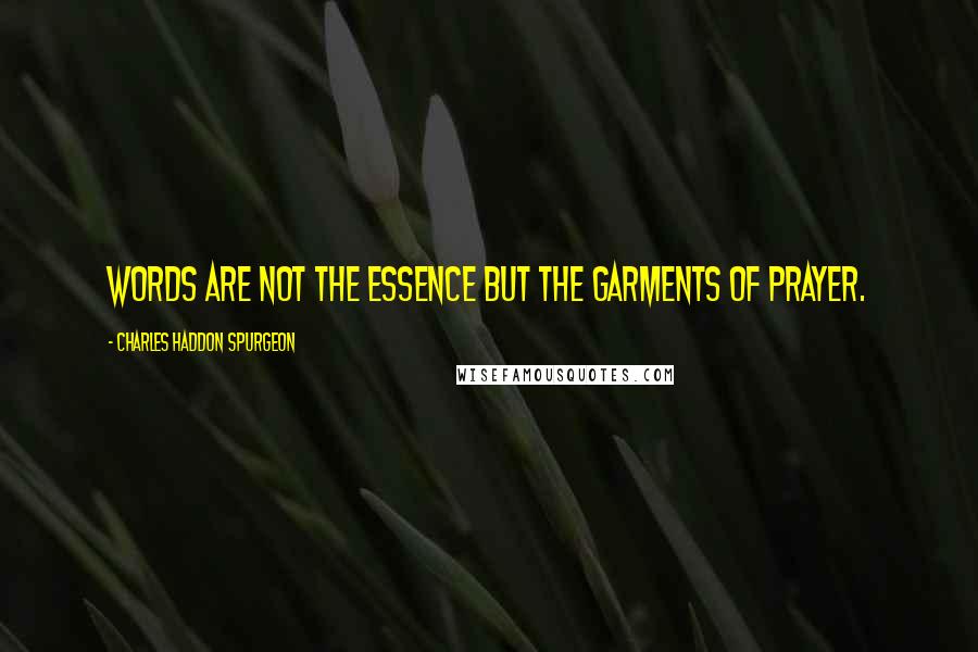 Charles Haddon Spurgeon Quotes: Words are not the essence but the garments of prayer.