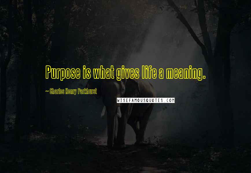 Charles Henry Parkhurst Quotes: Purpose is what gives life a meaning.