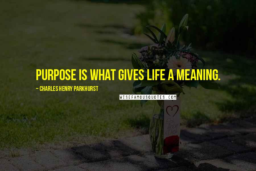 Charles Henry Parkhurst Quotes: Purpose is what gives life a meaning.