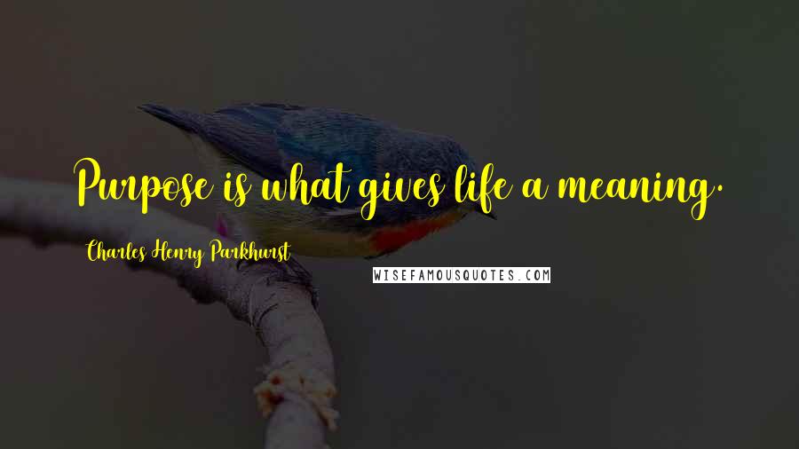 Charles Henry Parkhurst Quotes: Purpose is what gives life a meaning.