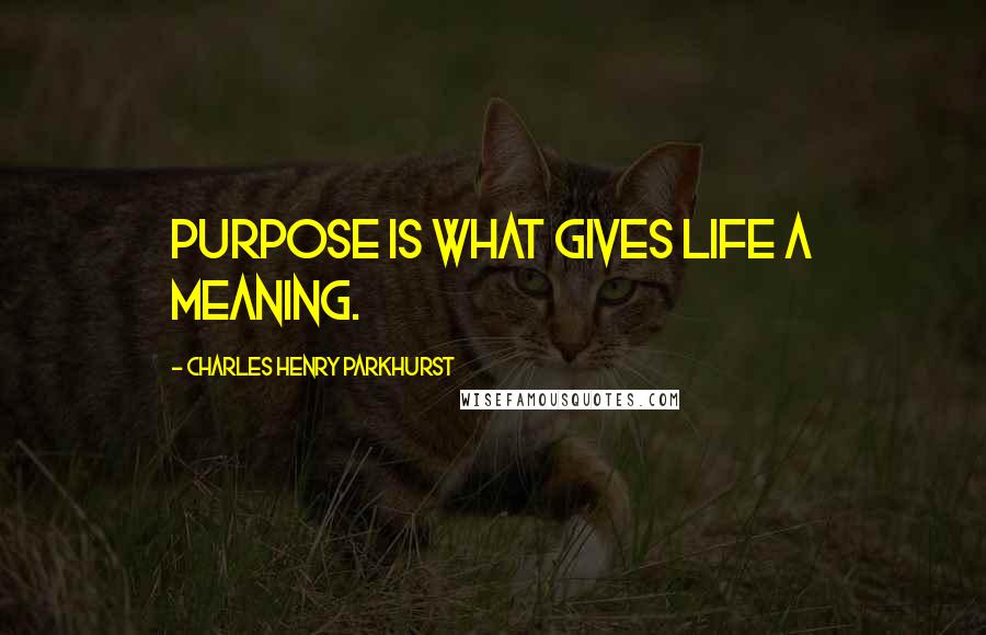 Charles Henry Parkhurst Quotes: Purpose is what gives life a meaning.