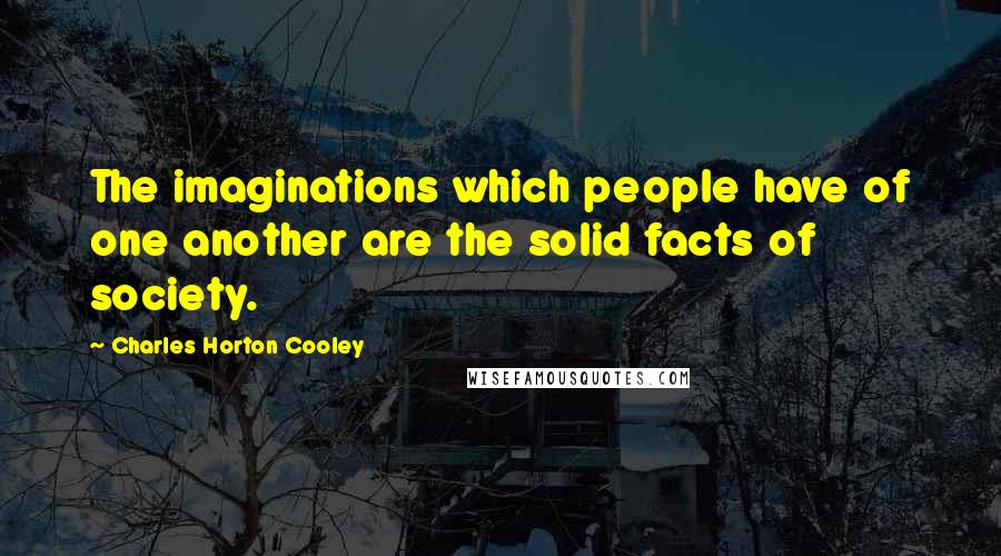 Charles Horton Cooley Quotes: The imaginations which people have of one another are the solid facts of society.