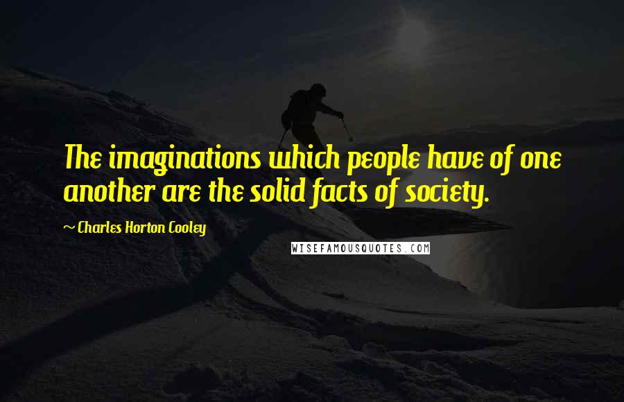 Charles Horton Cooley Quotes: The imaginations which people have of one another are the solid facts of society.