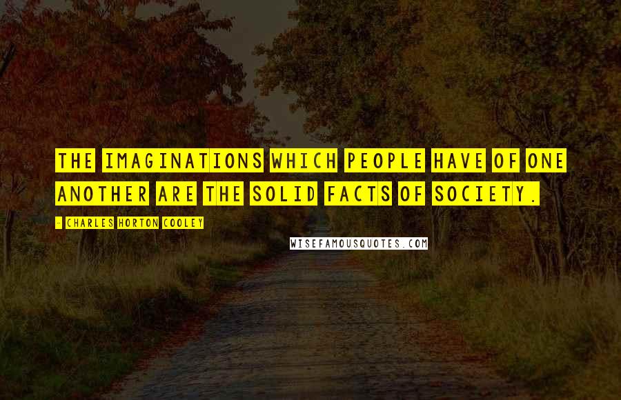 Charles Horton Cooley Quotes: The imaginations which people have of one another are the solid facts of society.