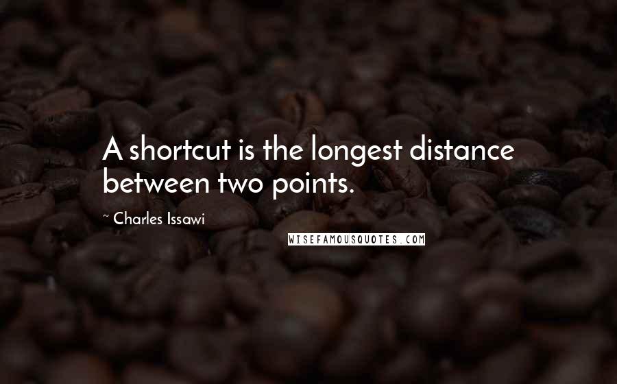Charles Issawi Quotes: A shortcut is the longest distance between two points.