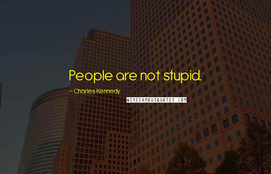 Charles Kennedy Quotes: People are not stupid.