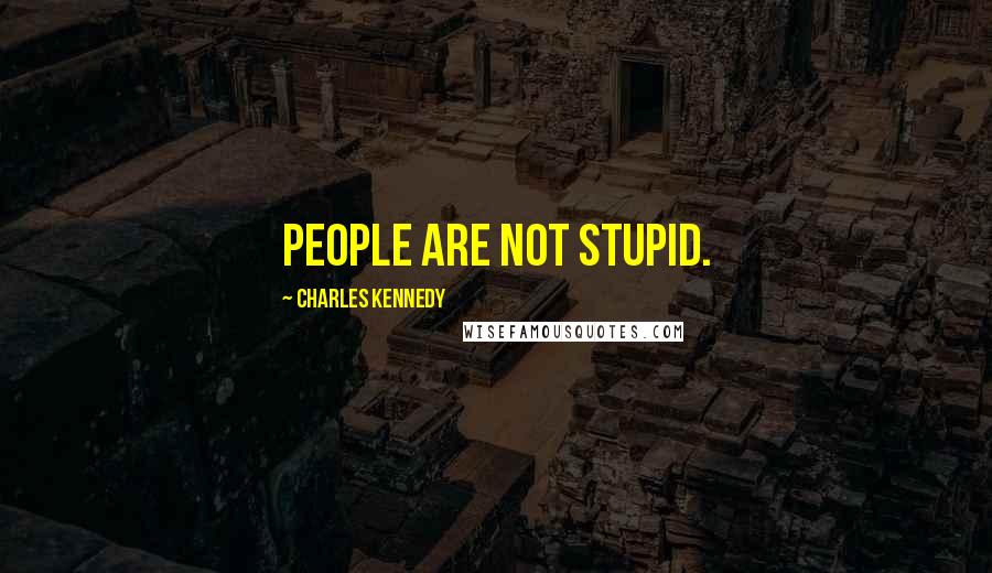 Charles Kennedy Quotes: People are not stupid.