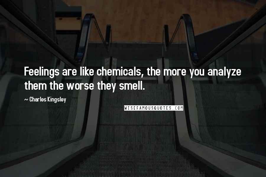 Charles Kingsley Quotes: Feelings are like chemicals, the more you analyze them the worse they smell.