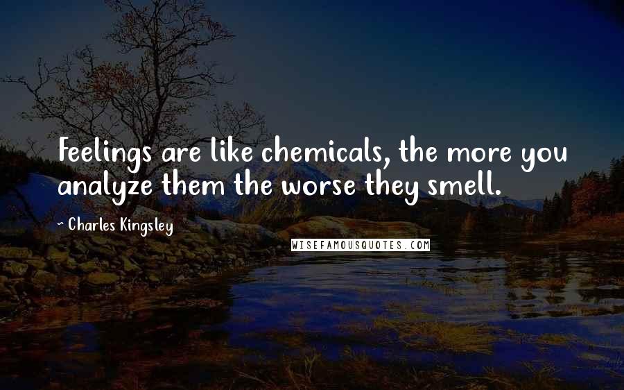 Charles Kingsley Quotes: Feelings are like chemicals, the more you analyze them the worse they smell.