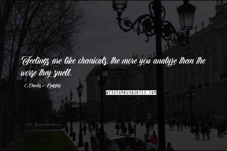 Charles Kingsley Quotes: Feelings are like chemicals, the more you analyze them the worse they smell.