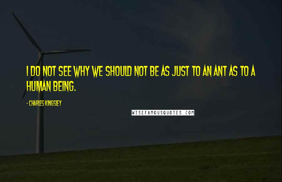 Charles Kingsley Quotes: I do not see why we should not be as just to an ant as to a human being.