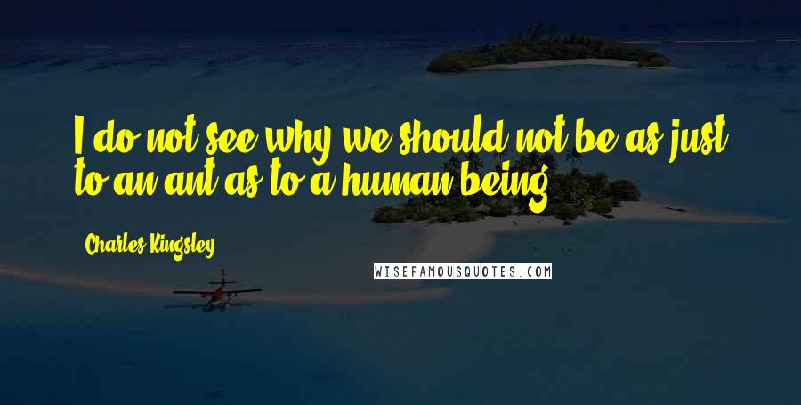 Charles Kingsley Quotes: I do not see why we should not be as just to an ant as to a human being.