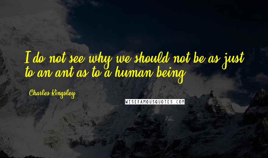 Charles Kingsley Quotes: I do not see why we should not be as just to an ant as to a human being.