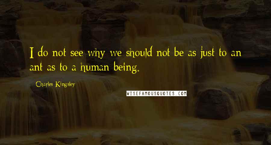 Charles Kingsley Quotes: I do not see why we should not be as just to an ant as to a human being.