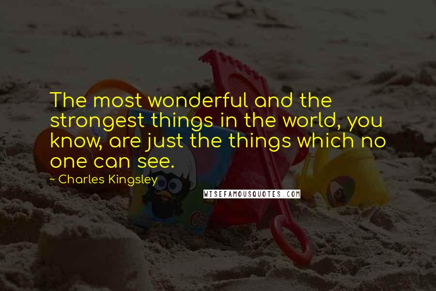Charles Kingsley Quotes: The most wonderful and the strongest things in the world, you know, are just the things which no one can see.