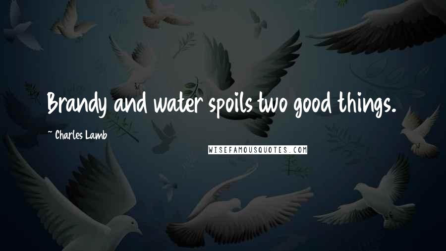 Charles Lamb Quotes: Brandy and water spoils two good things.