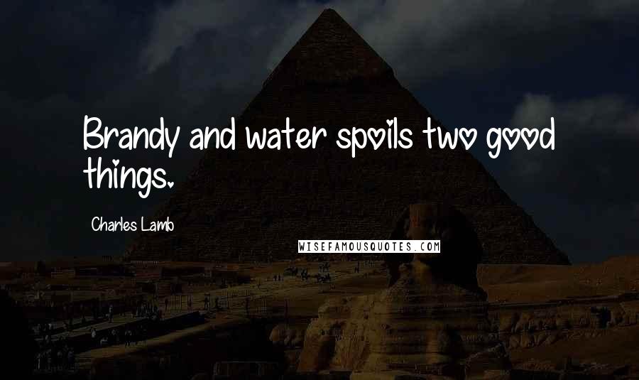 Charles Lamb Quotes: Brandy and water spoils two good things.