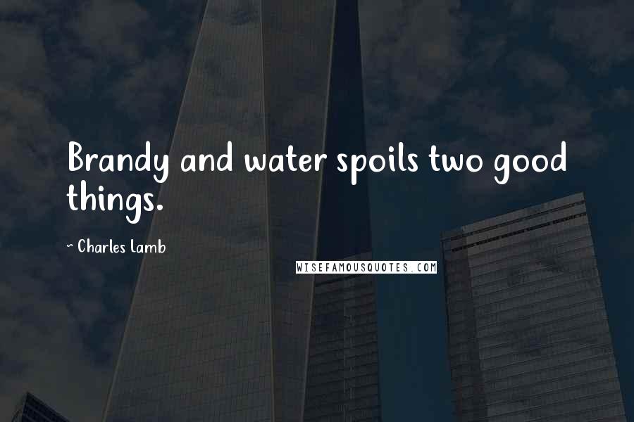 Charles Lamb Quotes: Brandy and water spoils two good things.