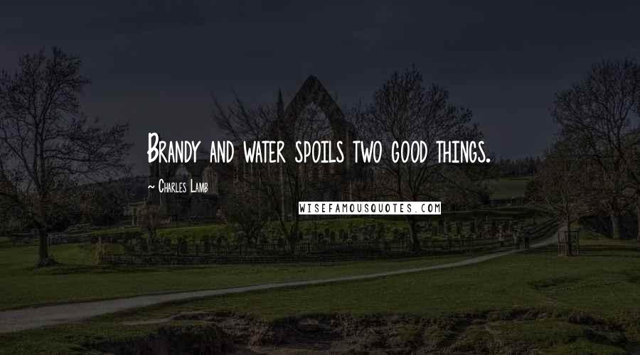 Charles Lamb Quotes: Brandy and water spoils two good things.