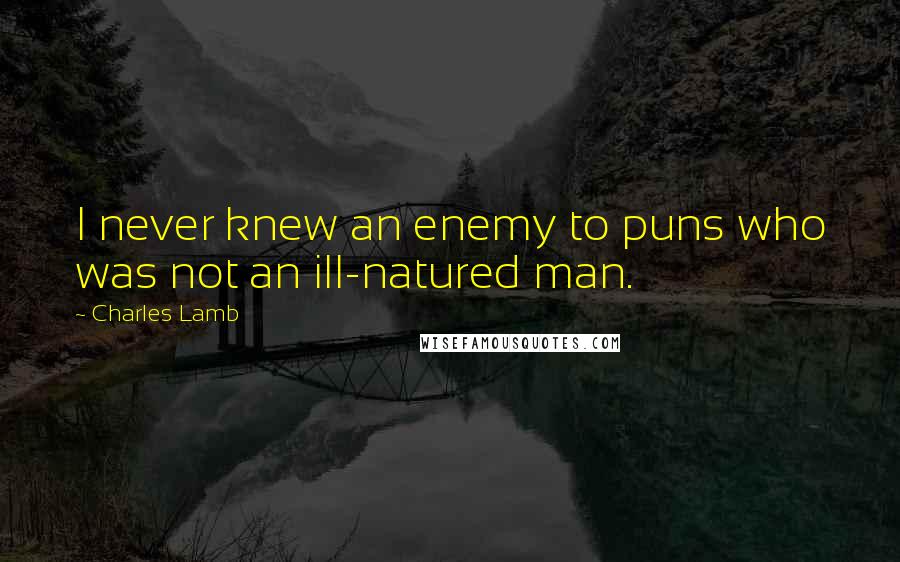Charles Lamb Quotes: I never knew an enemy to puns who was not an ill-natured man.
