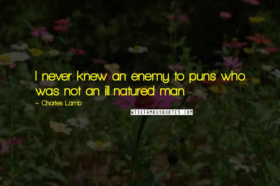 Charles Lamb Quotes: I never knew an enemy to puns who was not an ill-natured man.