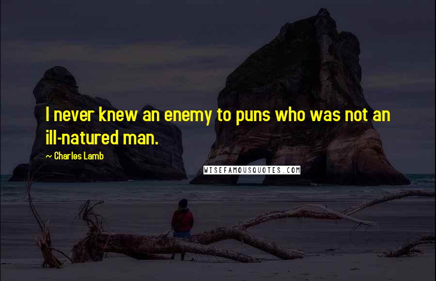 Charles Lamb Quotes: I never knew an enemy to puns who was not an ill-natured man.