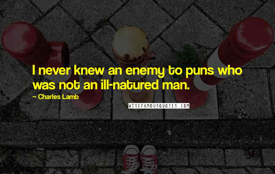 Charles Lamb Quotes: I never knew an enemy to puns who was not an ill-natured man.
