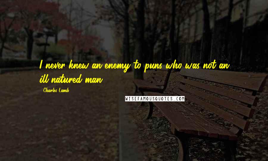Charles Lamb Quotes: I never knew an enemy to puns who was not an ill-natured man.