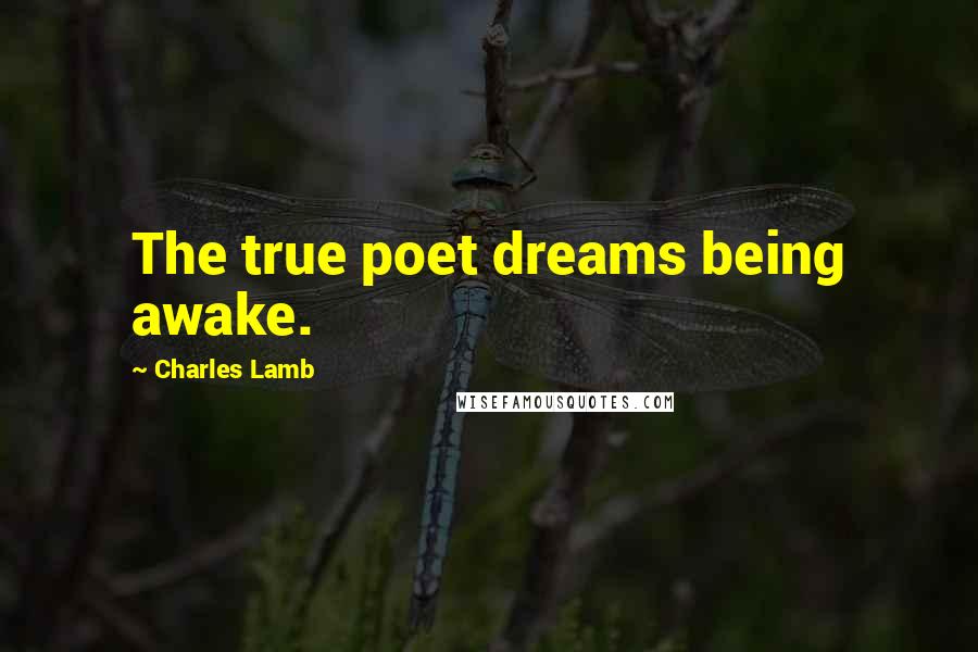 Charles Lamb Quotes: The true poet dreams being awake.