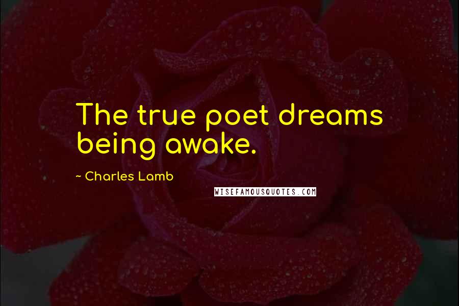 Charles Lamb Quotes: The true poet dreams being awake.