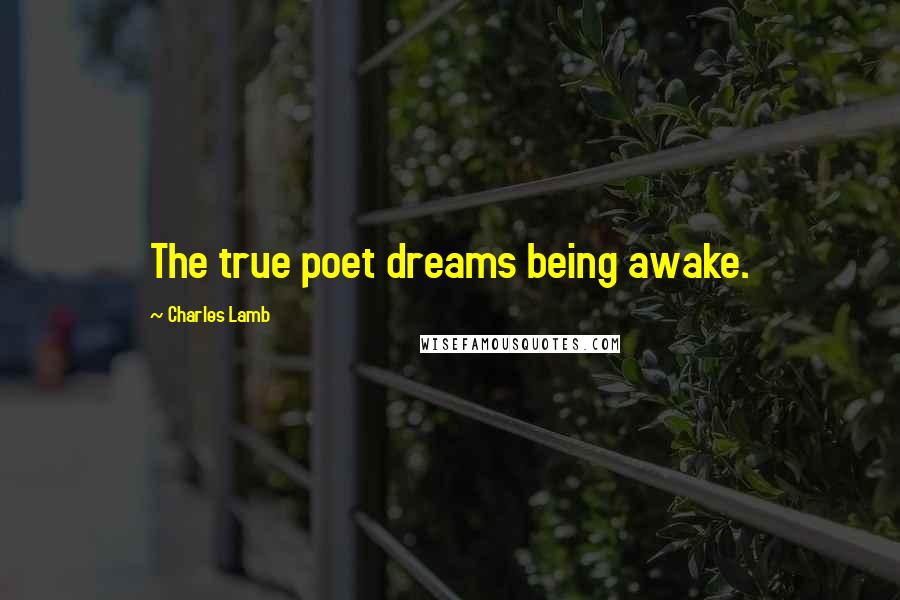 Charles Lamb Quotes: The true poet dreams being awake.