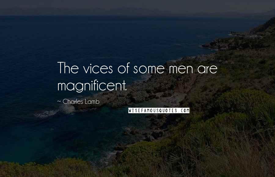 Charles Lamb Quotes: The vices of some men are magnificent.