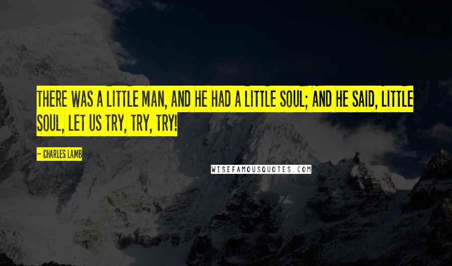 Charles Lamb Quotes: There was a little man, and he had a little soul; And he said, Little Soul, let us try, try, try!