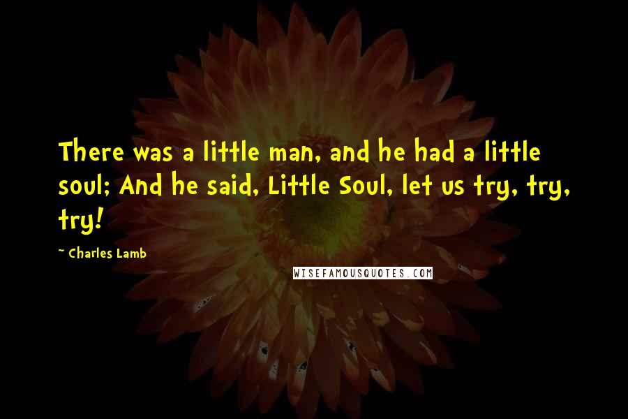 Charles Lamb Quotes: There was a little man, and he had a little soul; And he said, Little Soul, let us try, try, try!