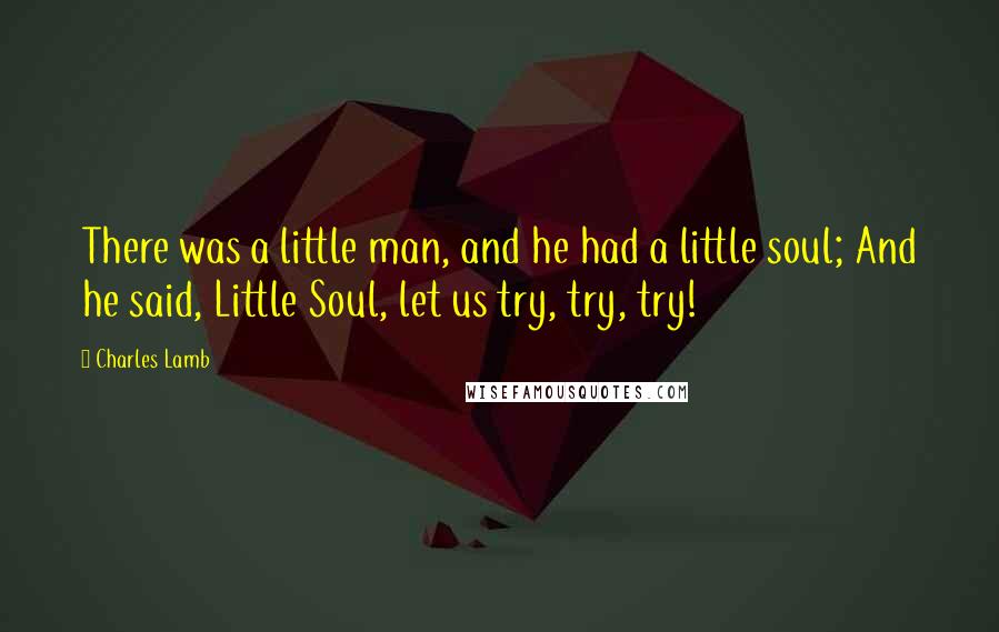 Charles Lamb Quotes: There was a little man, and he had a little soul; And he said, Little Soul, let us try, try, try!