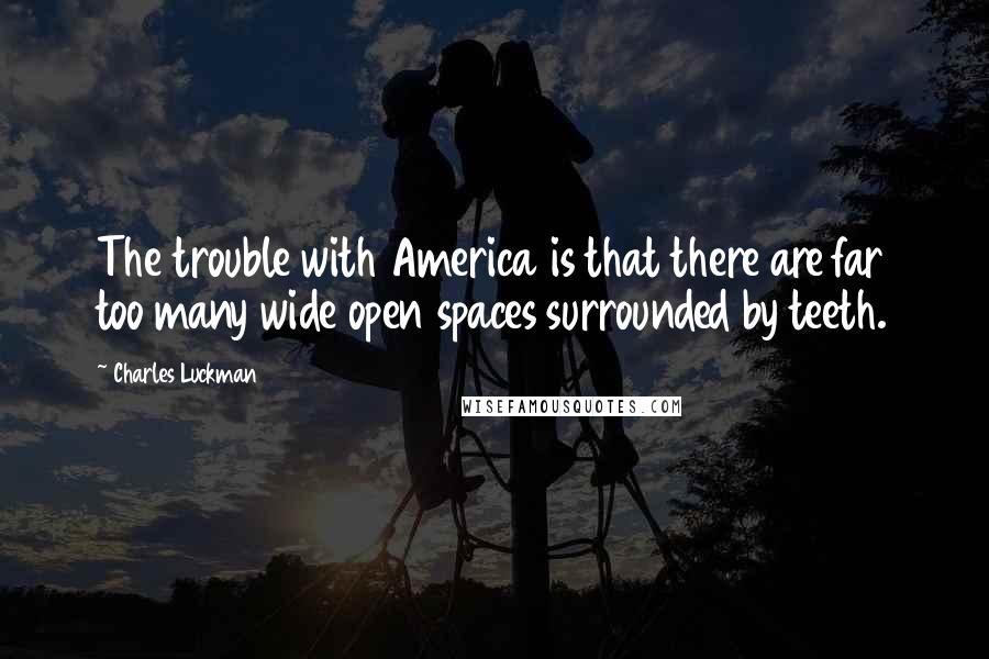 Charles Luckman Quotes: The trouble with America is that there are far too many wide open spaces surrounded by teeth.