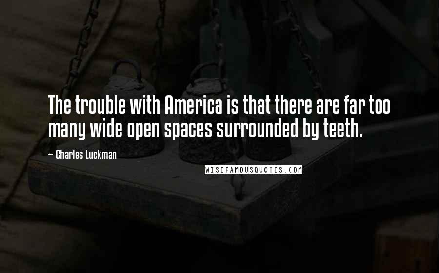 Charles Luckman Quotes: The trouble with America is that there are far too many wide open spaces surrounded by teeth.