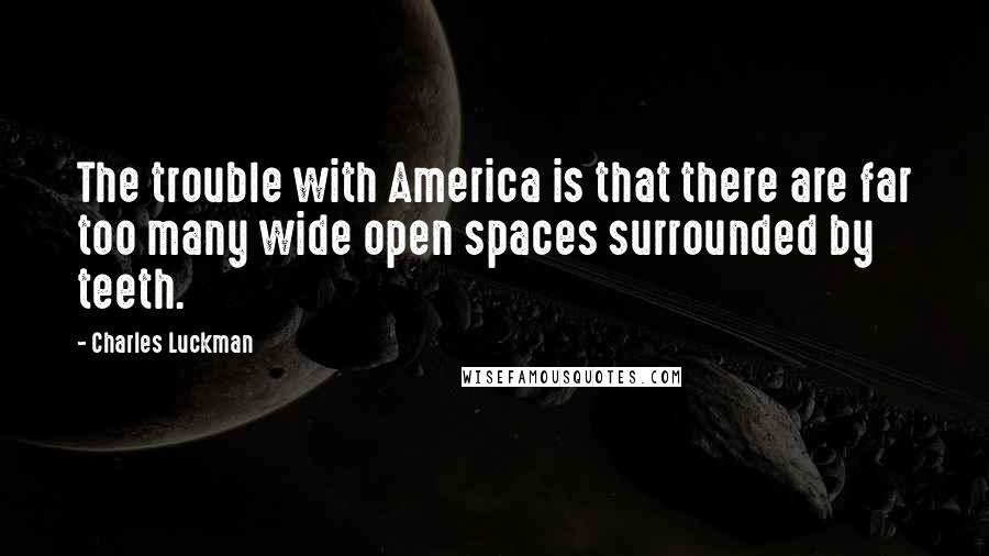 Charles Luckman Quotes: The trouble with America is that there are far too many wide open spaces surrounded by teeth.