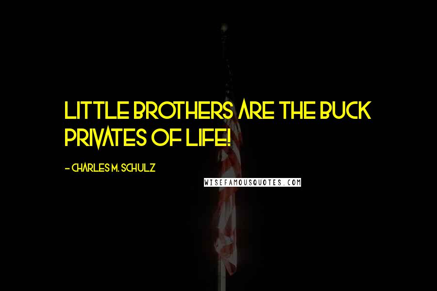 Charles M. Schulz Quotes: Little brothers are the buck privates of life!